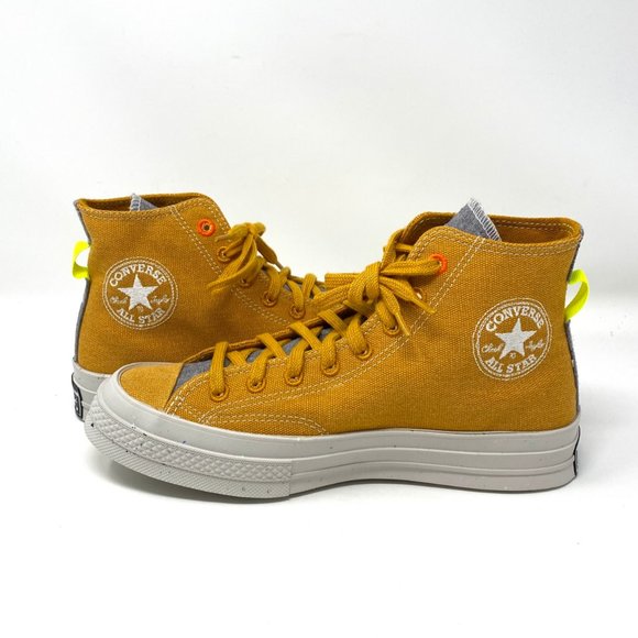 Converse Chuck Hi Saffron Canvas Yellow Sneaker Women’s - Picture 2 of 9
